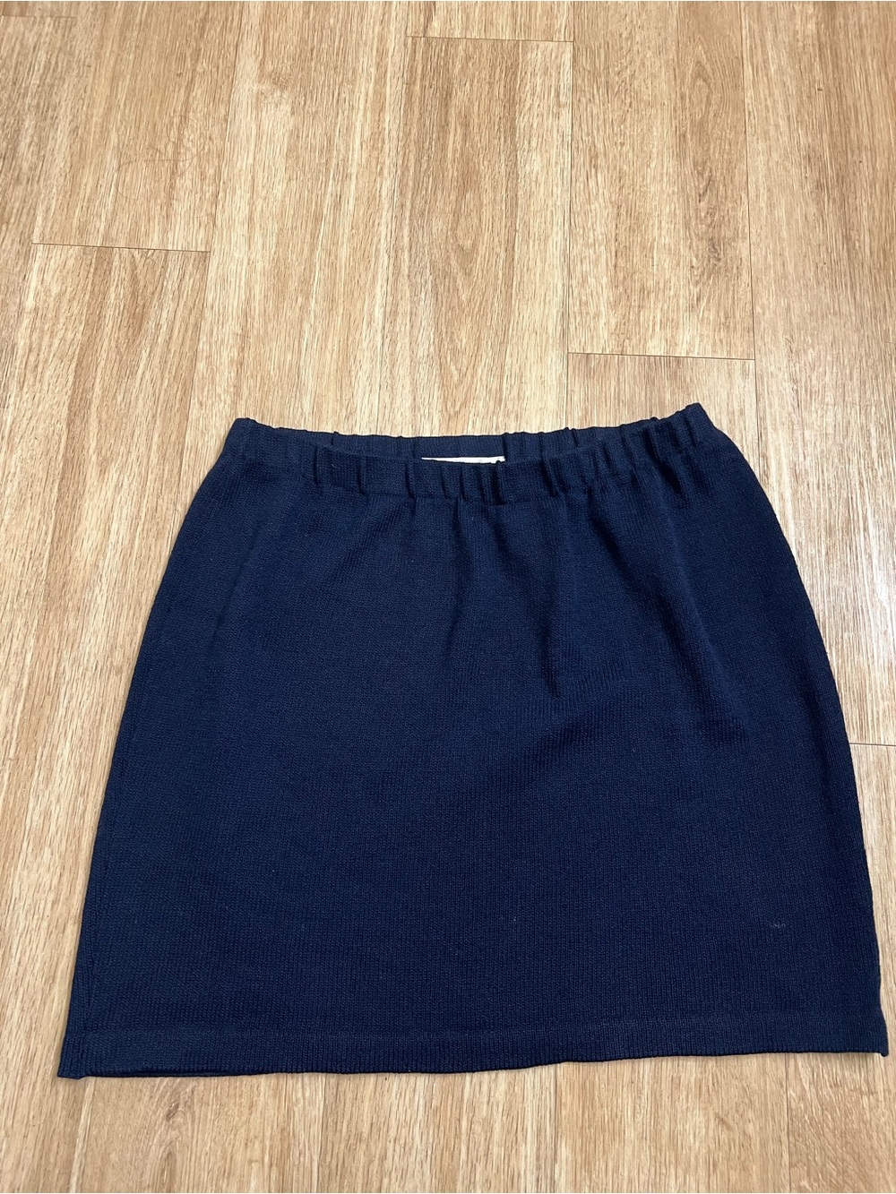 St. John Navy Textured Knit Mini Skirt